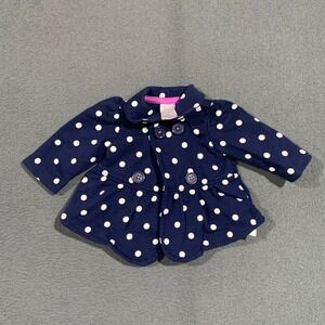 Just One You Carters Newborn Navy Blue Polka Dot Peplum Button Up Jacket NB